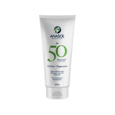 Imagem de Protetor Solar Anasol FPS 50 Oil Free e Toque Seco 200g, Branco, Suave