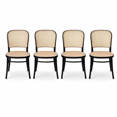 Imagem de Kit com 4 Cadeiras Amis em Polipropileno Preto/Bege