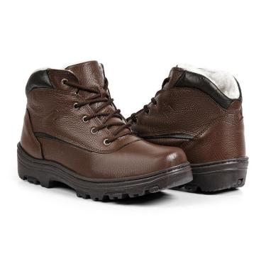 Imagem de Bota Oslo Berlim para Neve em Couro Forrada com Lã e Impermeável Masculina-Masculino