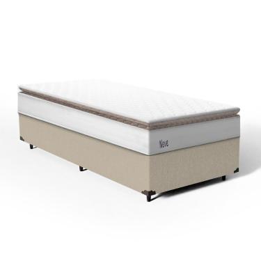 Imagem de Cama Box com Colchão de Molas Ensacadas Pillow Top Neve Solteiro 88cm