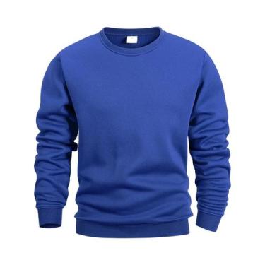 Imagem de Moletom Masculino De Manga Longa Com Gola Redonda Em Cor Sólida, Casua