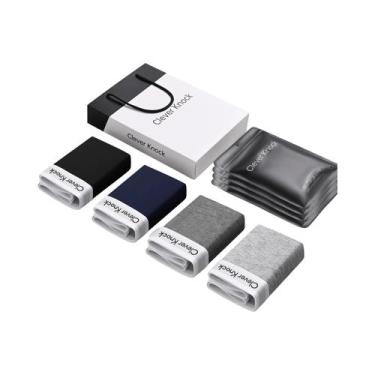 Imagem de Cuecas Boxer De Algodão Sexy Masculinas 4 Peças Lingerie Masculina Hom