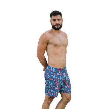 Imagem de Short masculino praia proteção UV Cor:Azul tartarugaTamanho:XGGênero:M