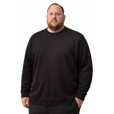 Imagem de Suéter De Frio Masculino Tricot Liso Gola Redonda Plus Size Delkor, Ca