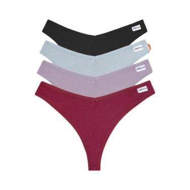 Imagem de Conjunto De Calcinhas De Algodão Waffle Para Mulheres, Sexy, Com Cintu