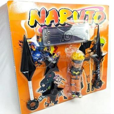 Imagem de Kit Boneco Action Figure Uzumaki Naruto Shippuden com Bandana Itachi, 2 Kunai e 2 Shuriken Tiktoys