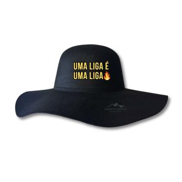 Imagem de Chapéu OEM uma Liga É uma Liga em Feltro 100% Poliéster Aba 9 e 5 cm Copa 11 cm Preto Adulto