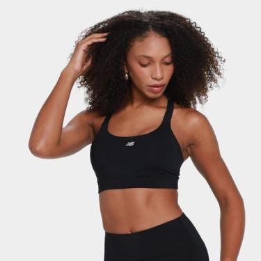 Imagem de Top New Balance Essentials Run Feminino, Preto, Grafite, P
