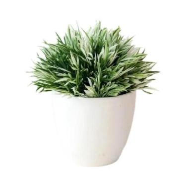 Imagem de Pequena Árvore Bonsai Artificial Plástica Em Vaso Para Decoração De Me