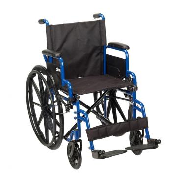 Imagem de Cadeira de Rodas Leve Drive Medical Azul Apoios Pés Removíveis Single Axle 46 cm