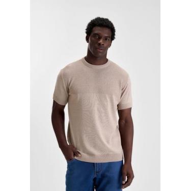 Imagem de Camiseta docthos slim tricot textura, 002 marrom, G