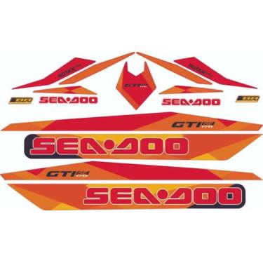 Imagem de Kit De Adesivos Seadoo Gti 170 Se 2018 Vermelho - SPTS