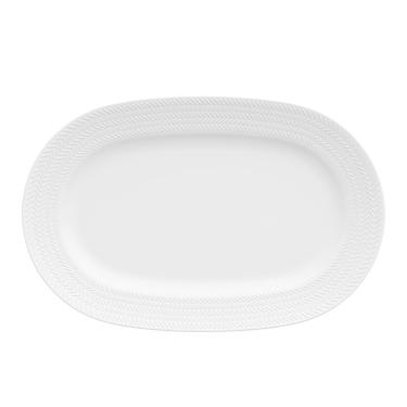 Imagem de Travessa Oval 28cm P Relevo Chevron Branca Germer Porcelanas