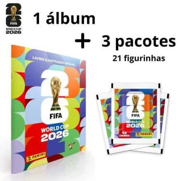 Imagem de Kit Álbum + Figurinhas Copa do Mundo 2026 - Panini, Álbum+ 3 Pacotes
