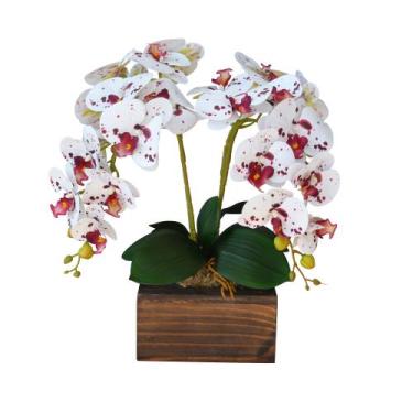 Imagem de Arranjo de Mesa com 4 Orquídeas de Silicone Toque Natural - foglio.dec