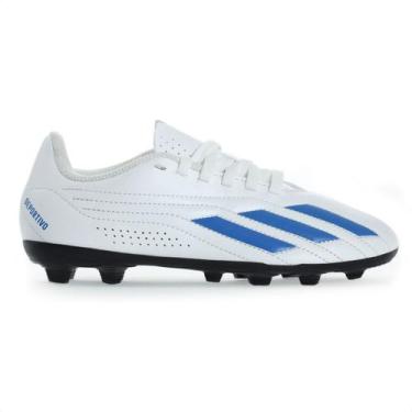 Imagem de Chuteira Adidas Campo Deportivo II FxG J Branca e Azul - Infantil, 26,