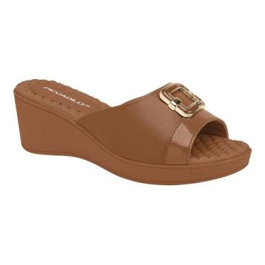 Imagem de Tamanco Anabela Piccadilly 540415 Feminino, Caramelo, 35