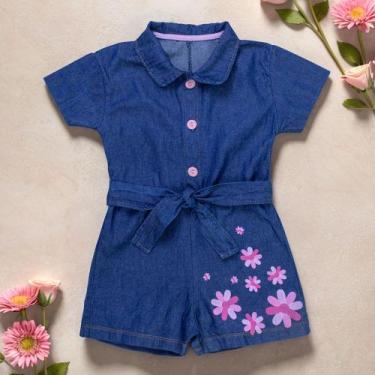 Imagem de Macacão Jeans Bebê Menina  Delicadeza em um Look Único - Era Uma Vez, 