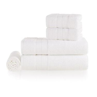 Imagem de Kit Jogo De Toalhas Karsten 5 Peças Banhão Rosto e Piso Nuvia 100% Alg