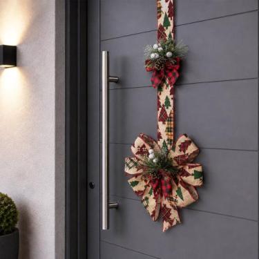 Imagem de Escapulário Decoração Fita Árvore Natal Enfeite Porta De 2m - Genérico