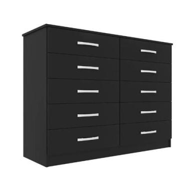 Imagem de Cômoda 10 Gavetas Evidência Móveis,  Black