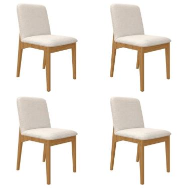 Imagem de Kit 4 Cadeiras Estofadas Windsor Clean Cinamomo/bouclé Off - M.a