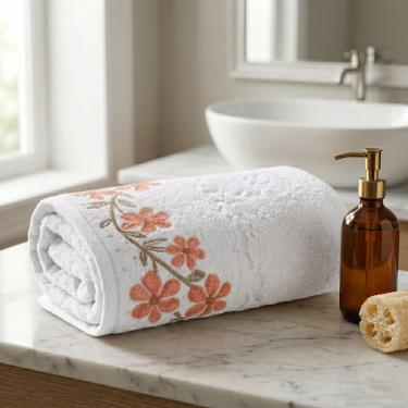 Imagem de Toalha de Rosto Eva 50x80CM 94% Algodão 440g-m2 Macia e com Alta Absorção Branco Döhler 50CM