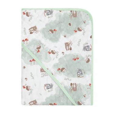 Imagem de TOALHA DE BANHO FRALDA SOFT DUAS CAMADAS COM CAPUZ LATERAL PARA BEBÊ P