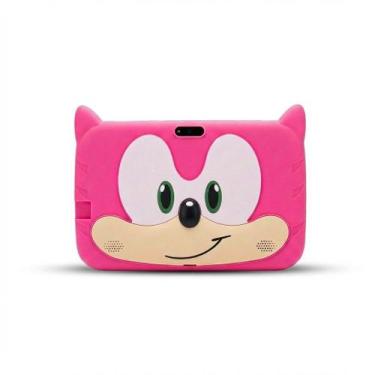 Imagem de Tablet Infantil Sonic Rosa, ideal para entretenimento e aprendizado, d