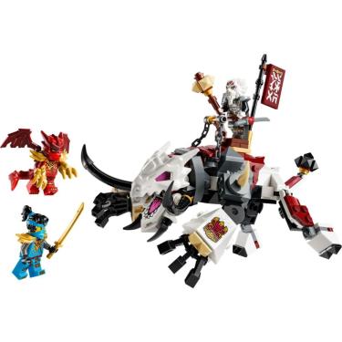 Imagem de Brinquedo de Construção Lego Zilvar e Grimtak a Besta Dragão Figura Articulada com Sela e 3 Minifiguras Branco Lego