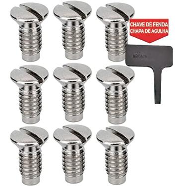 Imagem de 10 Parafuso Chapa Agulha Máquina Reta Industrial COM CHAVE