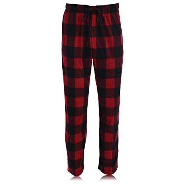 Imagem de Hanes Calça de dormir xadrez masculina de microlã, Vermelho, Medium