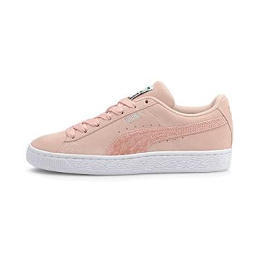 Imagem de PUMA Tênis clássico de camurça feminino, Lotus-puma branco, 9.5