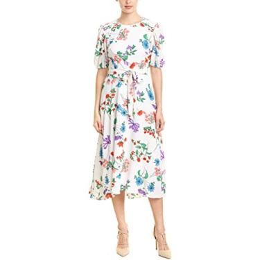 Imagem de Donna Morgan Vestido feminino franzido, Branco/Azul Cadet Multi, 38