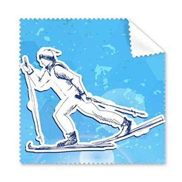 Imagem de Pano de limpeza para esportes de inverno, snowboard, azul, branco, ilustração de limpeza, 5 peças