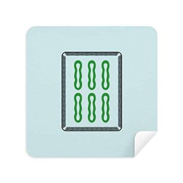 Imagem de Mahjong Bamboo Bar 6 azulejos padrão óculos pano de limpeza de tela de telefone limpador de tela de telefone tecido de camurça 2 peças