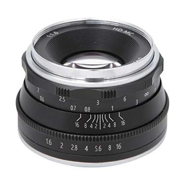 Imagem de Lente de câmera 35 mm F1.6 Mirrorless, focagem manual 4 conjunto 6 peças HD MC Multicamadas FX Mount Lens para Fujifilm XT3 XT100 XT20 (preto)