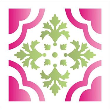 Imagem de Stencil de Acetato para Pintura OPA Simples 10 x 10 cm - 1350 Ladrilho Trevo