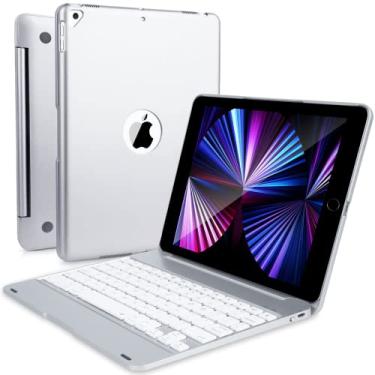 Imagem de CAPNEW Capa com teclado para iPad 9,7 polegadas compatível com iPad 6ª geração (2018), iPad 5ª geração (2017), iPad Pro 9,7 polegadas, iPad Air 2 e 1, capa protetora total para tablet