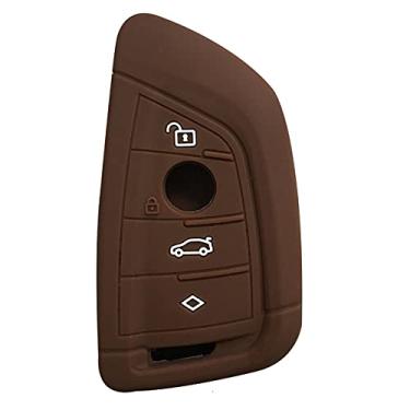 Imagem de CSHU Porta-chaves do carro capa porta-chaves porta-chaves Bolsa-chave, adequado para BMW 525li F15 F16 F48 G30 F85 G11 M 2018 X1 X3 X4 X5 X6 35i 50i 1 2 5, Marrom