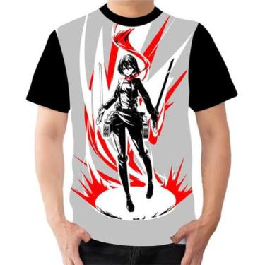 Imagem de Camiseta Camisa Personalizada Mikasa Ackerman Aot 8 - Dias No Estilo