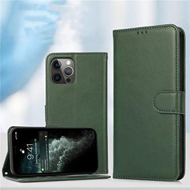 Imagem de Couro de luxo para iphone 14 13 12 mini 11 pro x xs max xr 8 7 6 6s plus se 2020 carteira cartão magnético capa de telefone, verde, para iphone 12 mini 5.4 polegadas