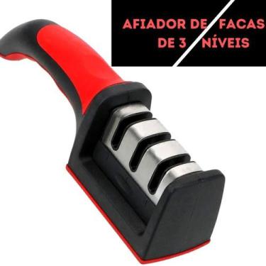 Imagem de Afiador Amolador Facas 3 Fases Afiação Base Emborrachada - Toputil