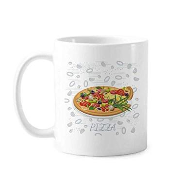 Imagem de Cebola Pizza Italiana Tomate Comida Caneca Cerâmica Café Porcelana Utensílios de Mesa