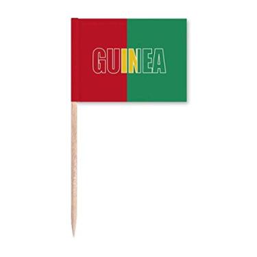 Imagem de Bandeira do país da Guiné com nome Art Deco Presente Fashion Palito de Dentes Bandeiras Marcador Decoração de Festa