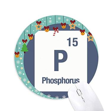 Imagem de DIYthinker P Phosphorus Chemical Element Chem Mouse Pad Jingling Bell Tapete de borracha redondo