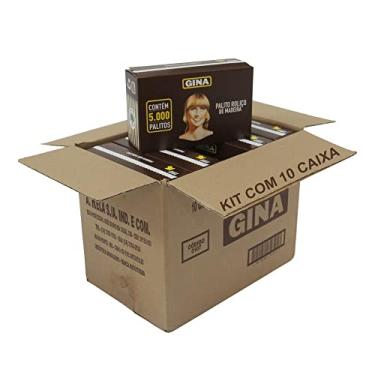 Imagem de Kit 10 caixinhas Palitos de Dentes Roliços de Madeira Gina de 5000 unidades para festas petiscos restaurantes e lanchonetes porções