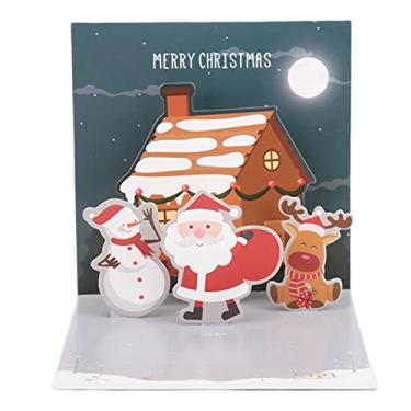 Imagem de Biitfuu Cartão de felicitações de Natal em caixa de papel decorativo especial tridimensional com adesivo de envelope (seção E)