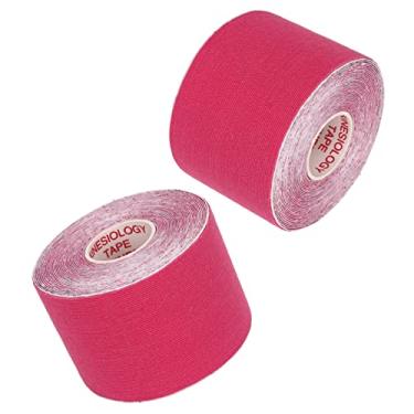 Imagem de Protetor de Adesivo Muscular, Fita de Cinesiologia Atlética Respirável 5 Cm de Largura 5 M de Comprimento Grade Traseira para Badminton (Rosa vermelha)
