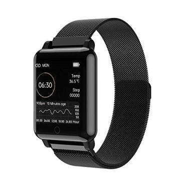 Imagem de Relógio Smartwatch NAMOFO relógio inteligente corpo temprature detecção mensagem push lembrete mulheres esportes fitness smartwatch para ios android apple relógios (Preto-Aço Inoxidável)